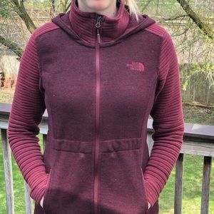 North Face Long Fleece Jacket with Hood